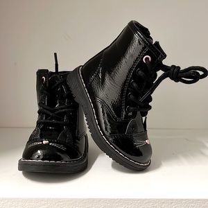 Toddler crack leather cat boots